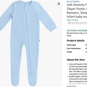 Soft Stretchy Fleece Footie Bundle of 2 - Sky blue, Ivory